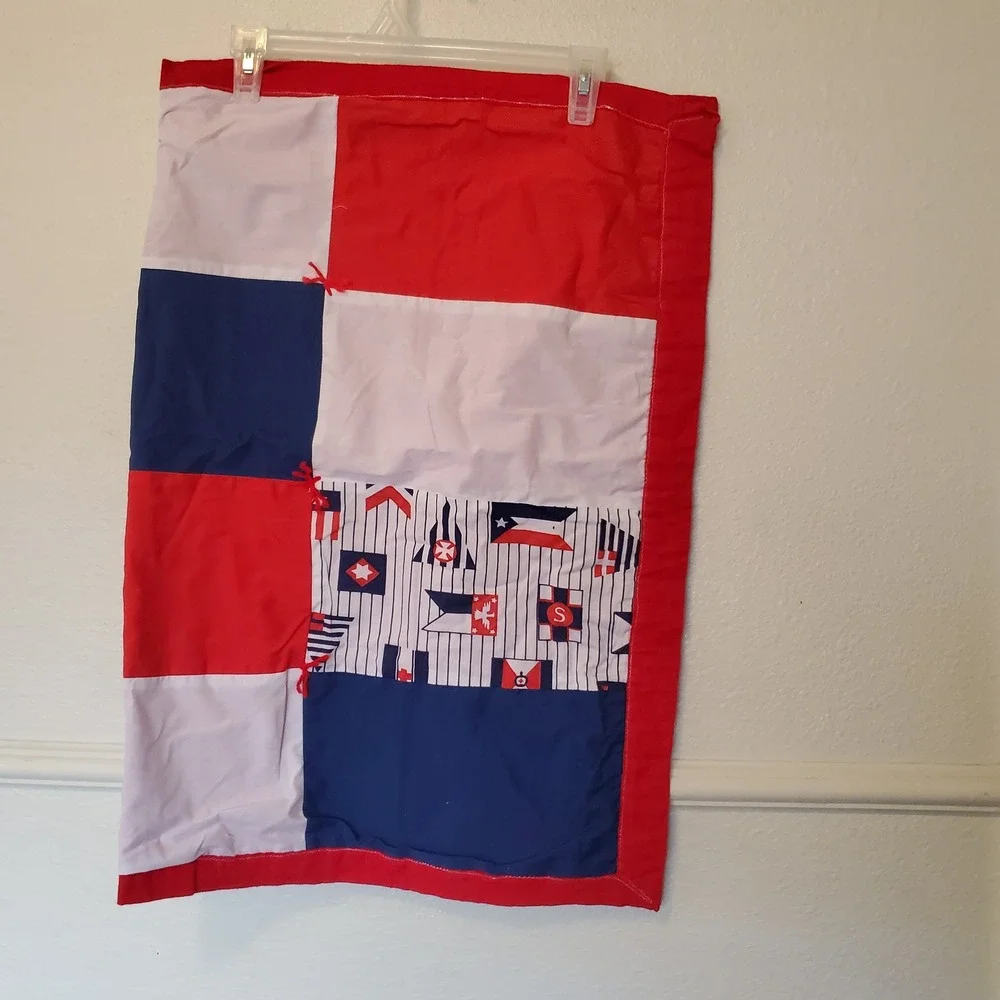 Lot of 2 Handmade Baby Quilts Hot Rod Racing Cars and Nautical Patchwork Navy